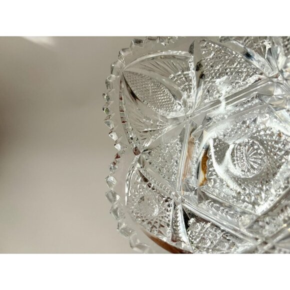 EAPG Imperial Glass NuCut Vintage Relish Heart Shaped Sawtooth Catchall Bowl - Picture 3 of 10